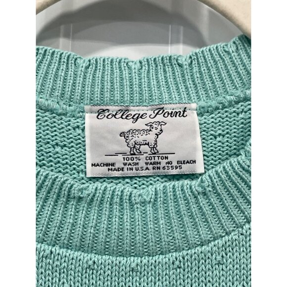 Vintage 90s College Point Short Sleeve Sweater Size Small Pullover Deadstock NEW - Picture 6 of 8